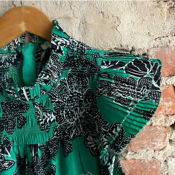 love the label green black floral cotton mini dress - Picture 2 of 3